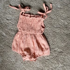 Peach muslin onesie